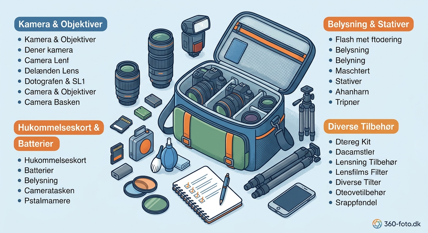 Glemte du noget? Den ultimative tjekliste til fotografens udstyrstasken - Illustration 2