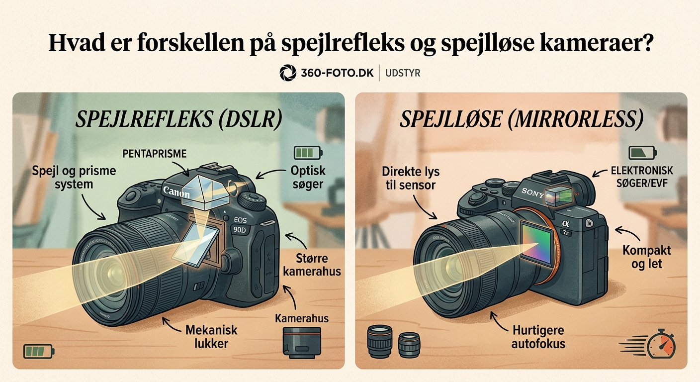 Hvad er forskellen på spejlrefleks og spejlløse kameraer? - Illustration 1